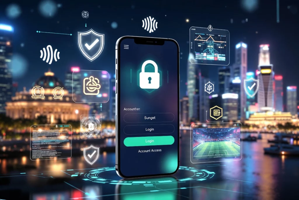 Image of a smartphone against a city background