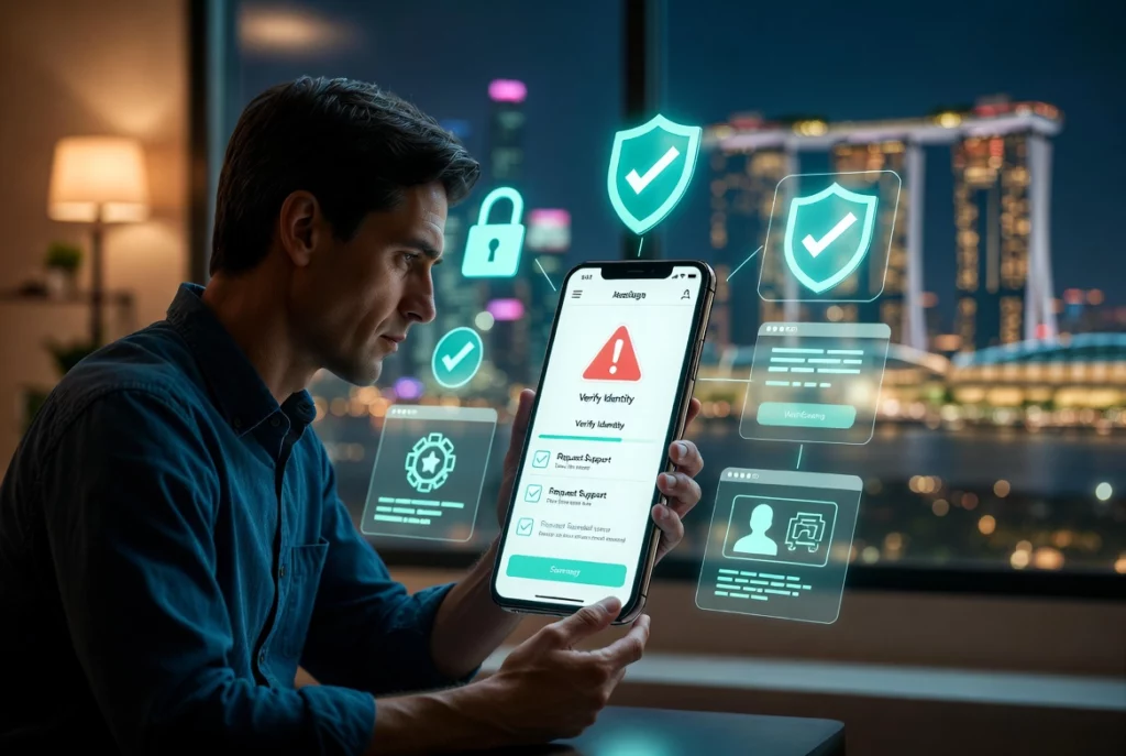 An image of a man trying to unlock his account.